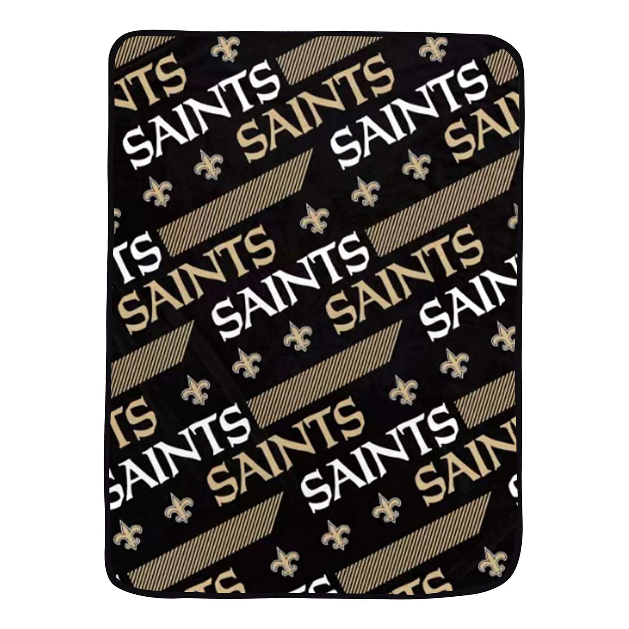 Pegasus - New Orleans Saints 60" x 72" Slanted Half-Stripe Wordmark Ultra Soft Blanket - Multicolor