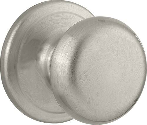 Angle Standard. Kwikset - Signature Series Juno Door Knob - Satin Nickel.