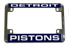 Rico Industries - Detroit NBA Pistons Chrome Motorcycle, RV or Trailer License Plate Frame - Multi