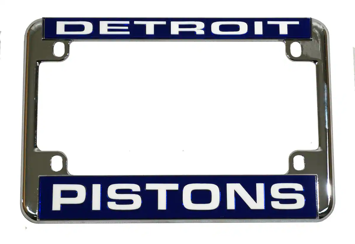 Detroit NBA Pistons Chrome Motorcycle, RV or Trailer License Plate Frame