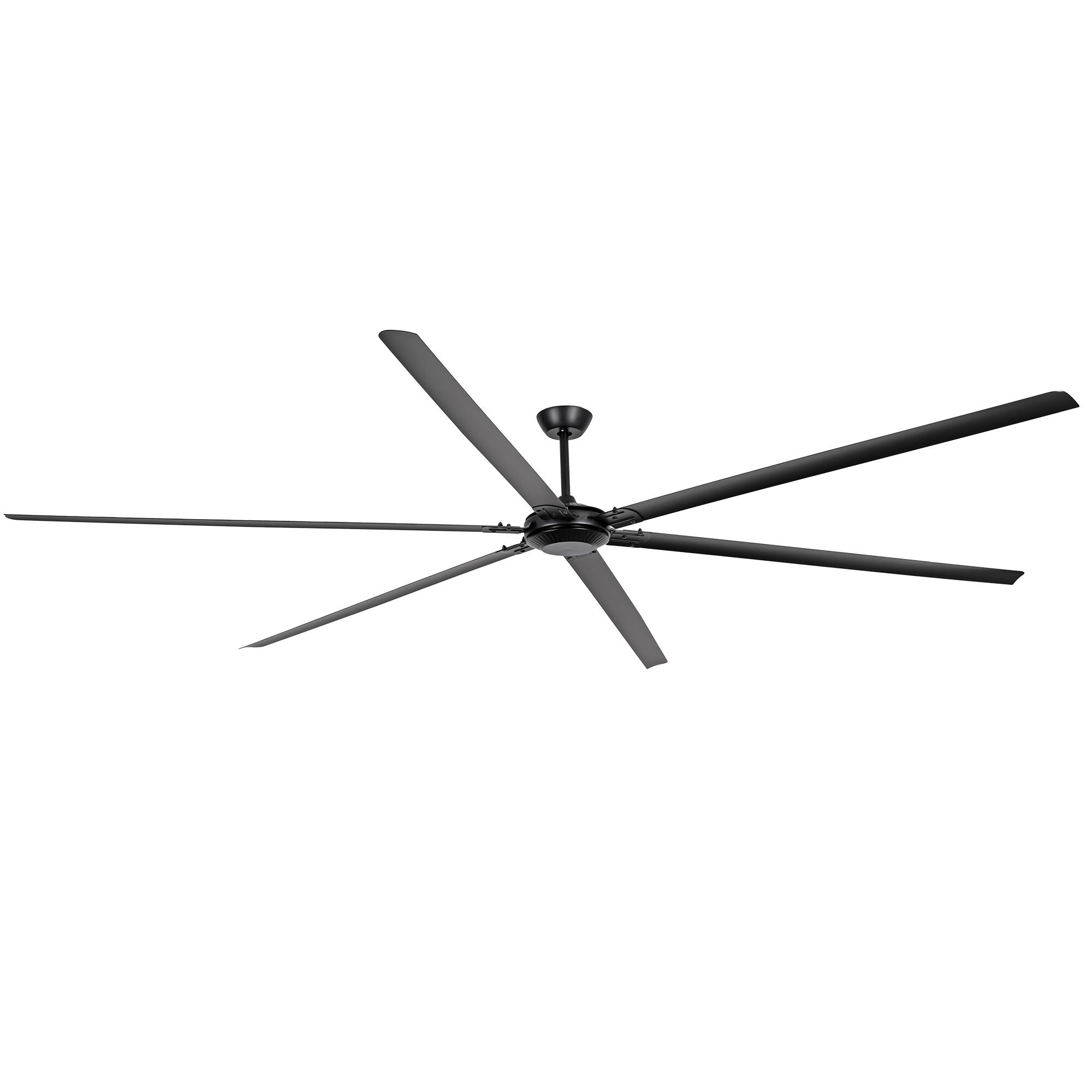 Alt View 6. Parrot Uncle - 20" Matte Black Integrated LED Rotatable Covered Portable Fan Ceiling Fan with Light and Remote - Matte Black.
