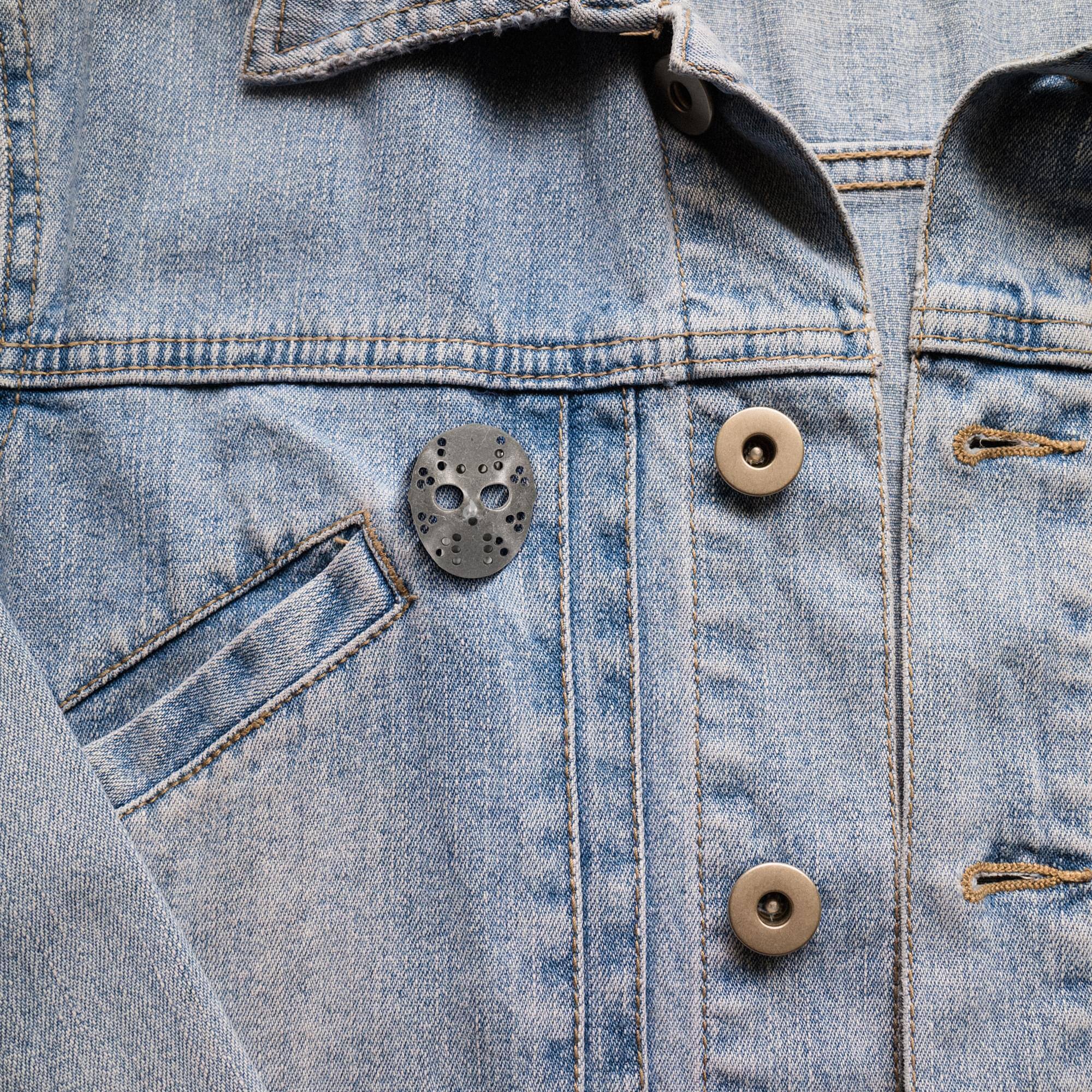 Alt View 2. Nerd Block - Friday the 13th Jason Voorhees Hockey Mask Pin - Silver.