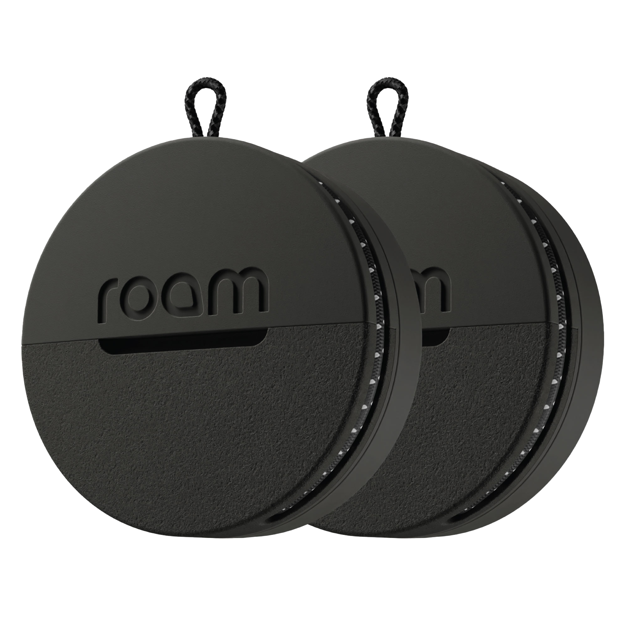 Roam - 3-in-1 Tracker - Bluetooth Item Locator, Keys/Luggage/Pet Gear, iOS or Android Find My, Waterproof, 2-Pack - Black