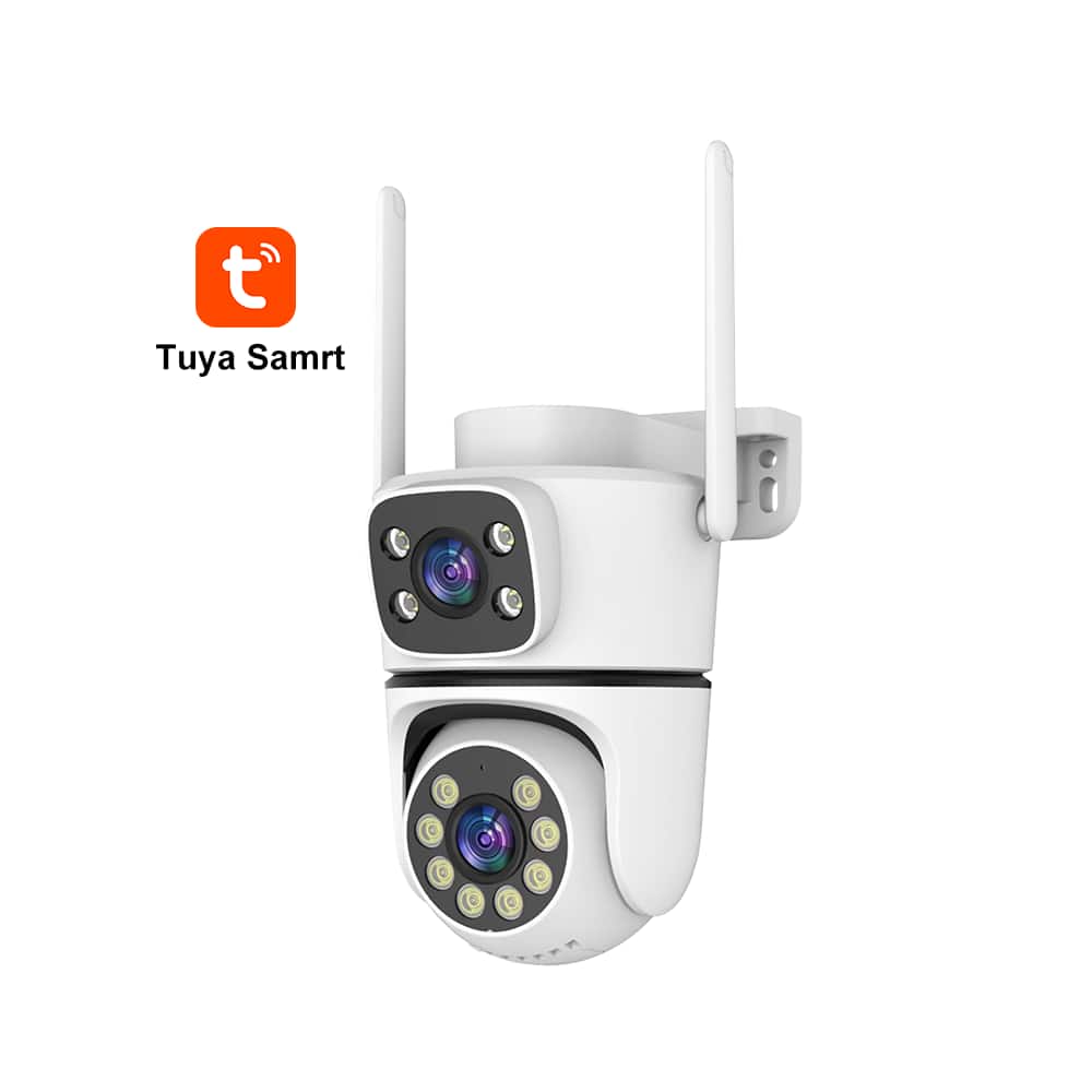 Cluzine - 8MP Dual Lens PTZ WiFi IP Camera, Tuya Smart Security Camera with Night Vision
