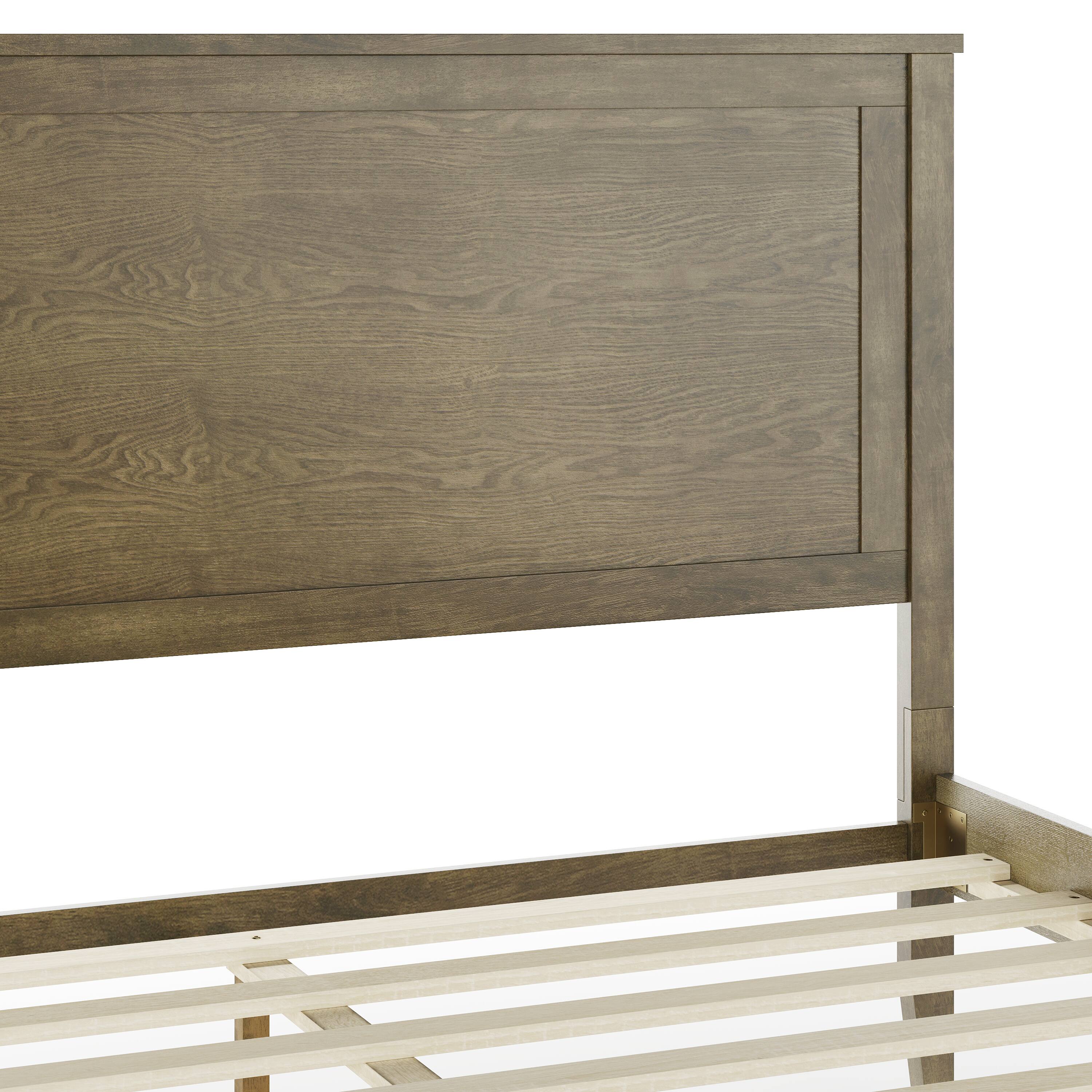Alt View 19. Martha Stewart - Corbin Wooden Queen Size Platform Bed with Headboard and Footboard - Brown Gray.