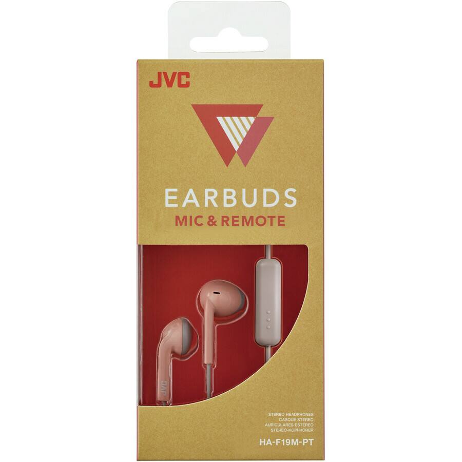 JVC EARBUDS MIC & REMOTE  
JVC STEREO HEADPHONES  
CASQUE STEREO AURICULAIRES ESTEREO  
STEREO-KOPFHOHER  
HA-F19M-PT