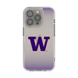 Keyscaper - NCAA - Washington Huskies Linen Logo iPhone Clear Case - 14 - Multicolor