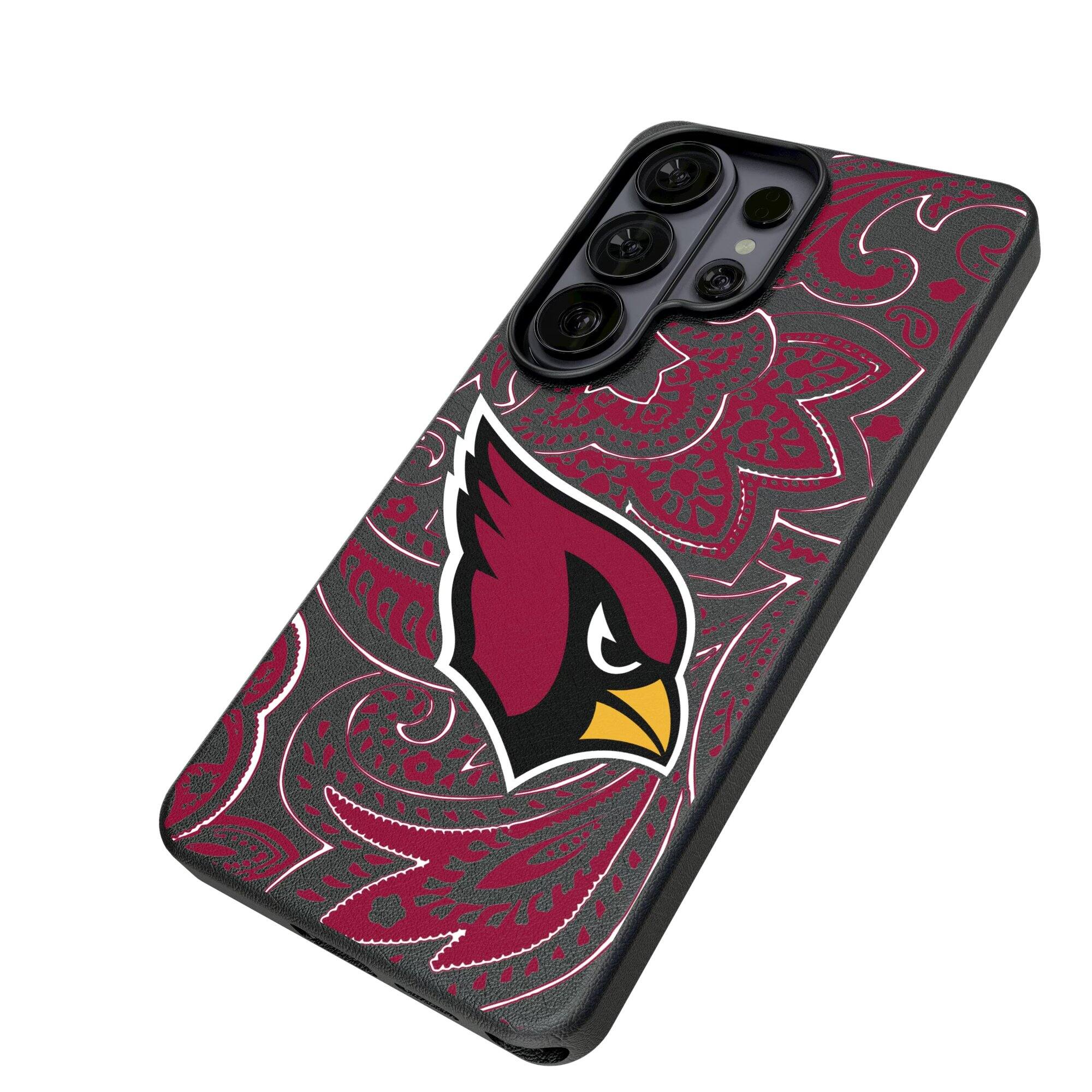 Alt View 1. Keyscaper - Arizona Cardinals Paisley Galaxy Magnetic Bump Case - S24 Ultra - Black.