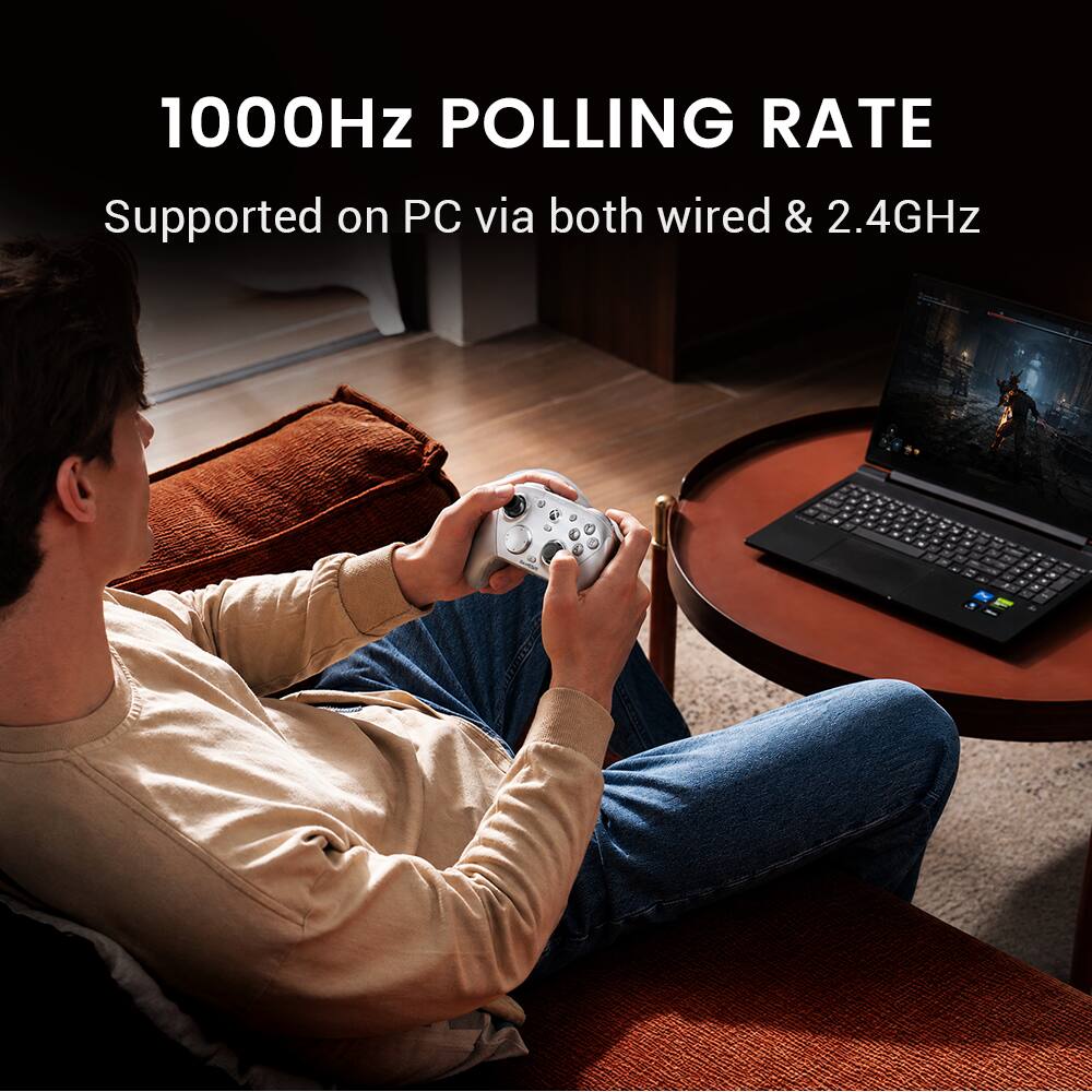 1000Hz POLLING RATE  
Supported on PC via both wired & 2.4GHz