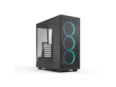 Front. Fractal Design - Fractal Design Epoch XL Black RGB - Tempered Glass - High Airflow - Mesh Front - 3 RGB Fans - Spacious ATX/mATX/ITX Case - Black.