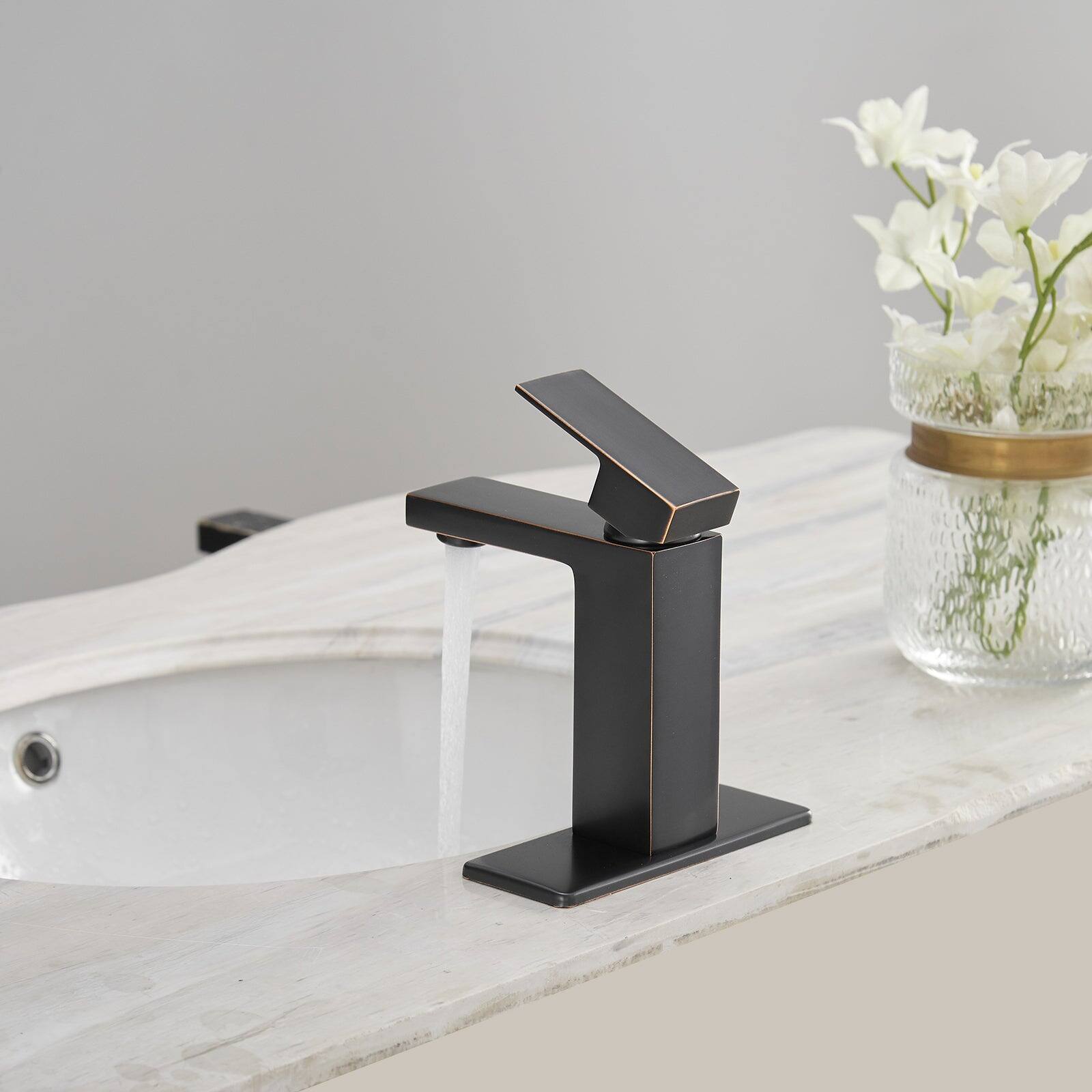 Alt View 8. Boyel Living - Single Handle Single Hole Bathroom Faucet with Deckplate Included and Pop Up Drain in Oil Rubbed Bronze - Oil Rubbed Bronze.