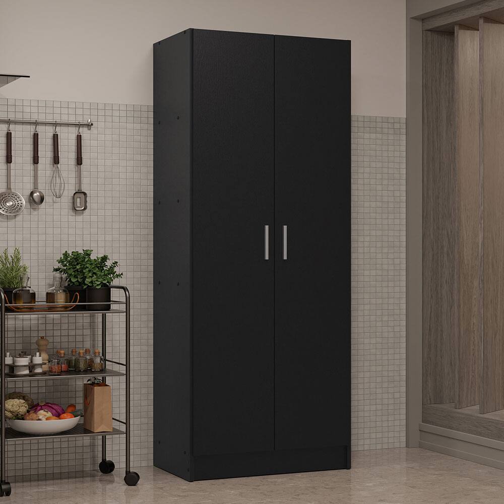 Angle. Madesa - Madesa Kitchen Pantry Storage Cabinet 2 Doors with 5 Utility Shelves 23"L Wooden Organization Unit for Kitchen - Black - Black.