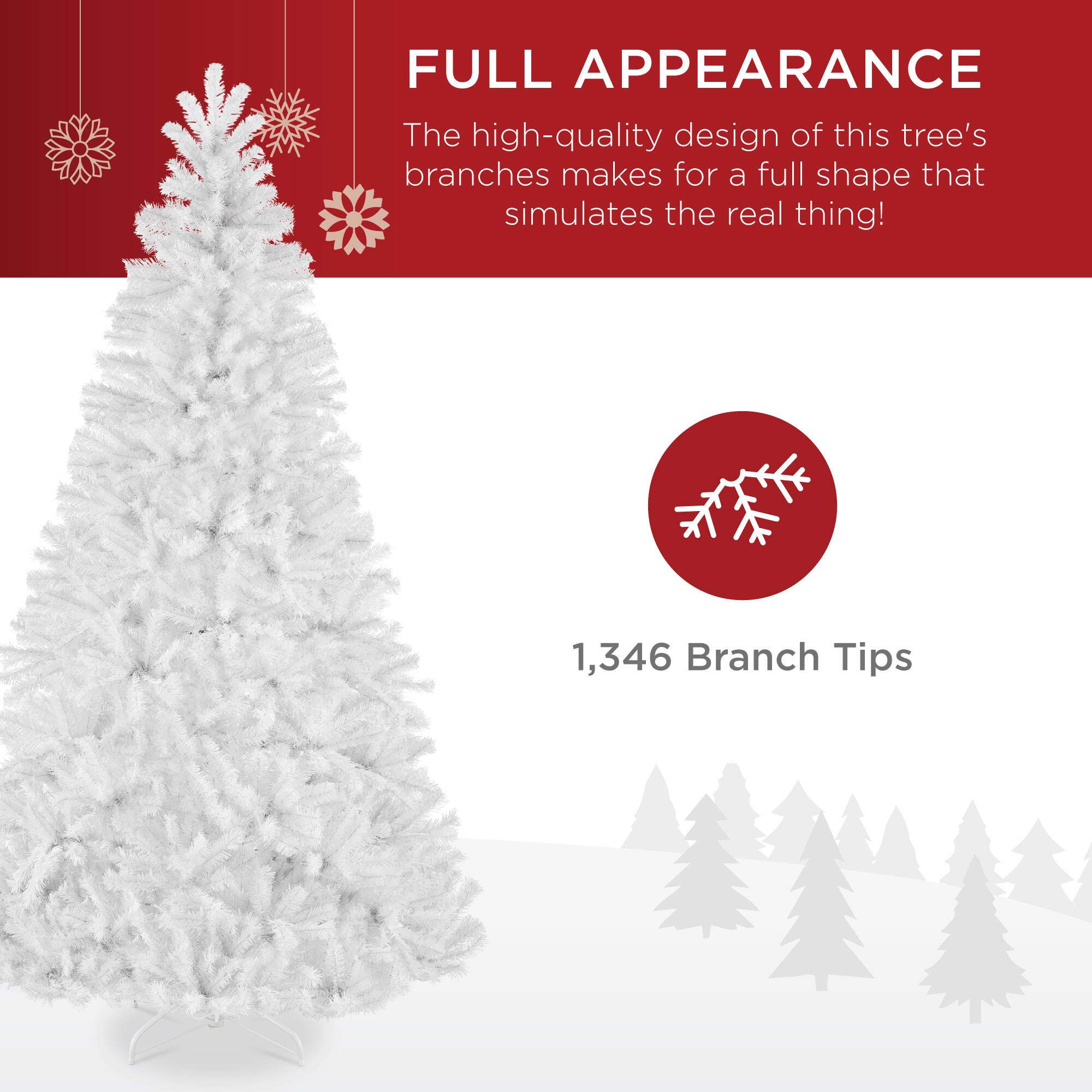 FULL APPEARANCE

The high-quality design of this tree's branches makes for a full shape that simulates the real thing!

1,346 Branch Tips