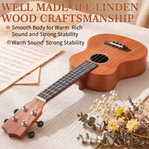 WELL MADE ALL-LINDEN WOOD CRAFTSMANSHIP

1. Smooth Body for Warm Rich Sound and Strong Stability
2. Warm Sound Strong Stability