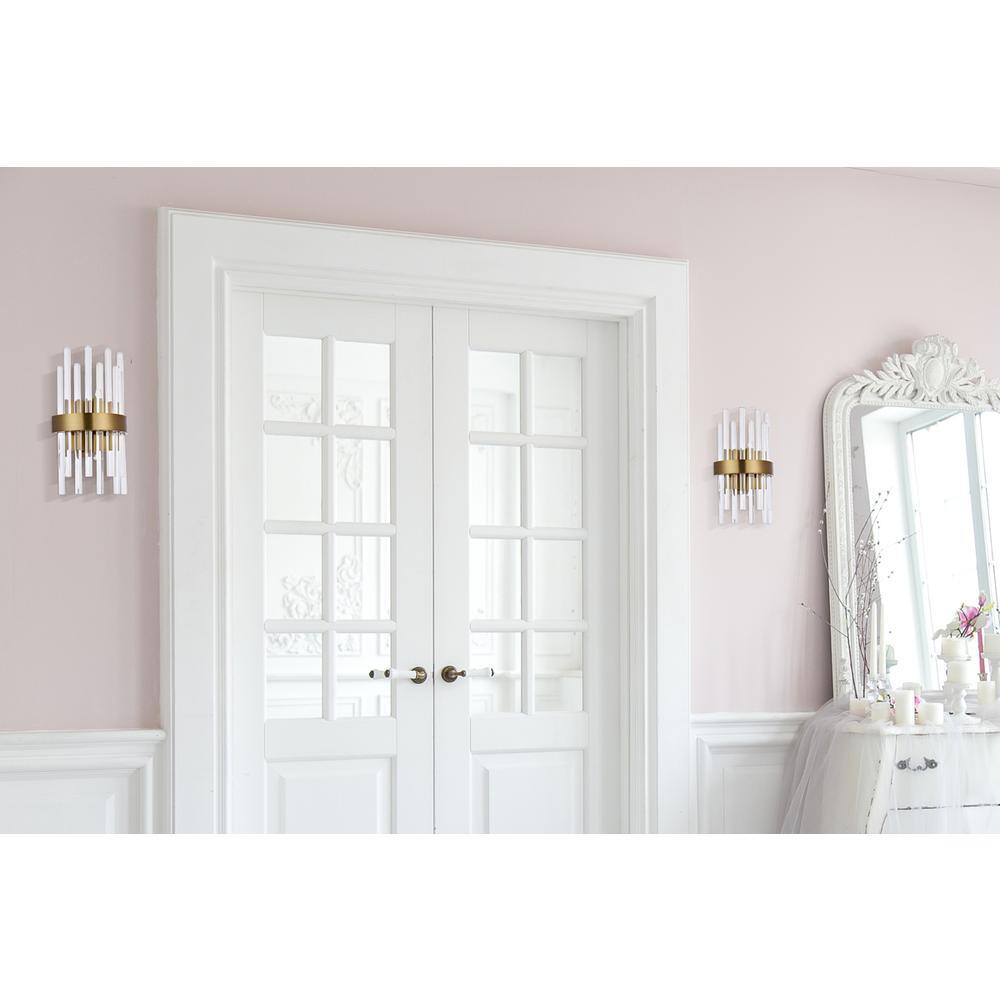 Angle. Elegant Lighting - Dallas 2 light Gold and Clear Wall Sconce Clear Royal Cut Crystal - Gold And Clear.