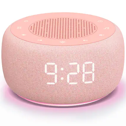 Front. Dazzed Corner - Sound Machine Alarm Clock, Sleep Timer - Pink.