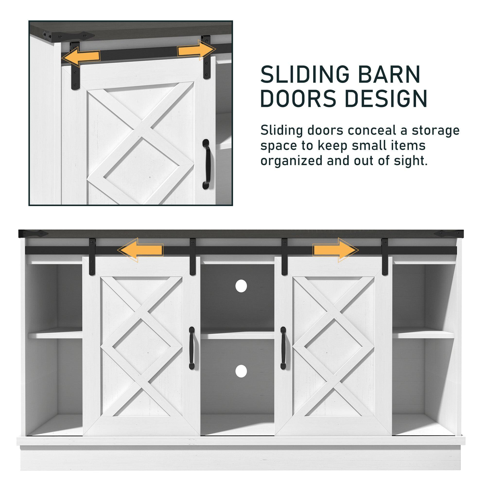 SLIDING BARN DOORS DESIGN

Sliding doors conceal a storage space to keep small items organized and out of sight.