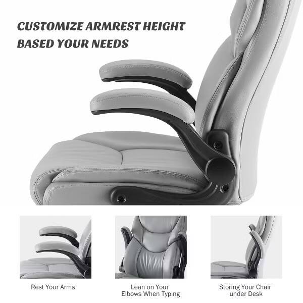 CUSTOMIZE ARMREST HEIGHT BASED ON YOUR NEEDS

- Rest Your Arms
- Lean on Your Elbows When Typing
- Storing Your Chair under Desk