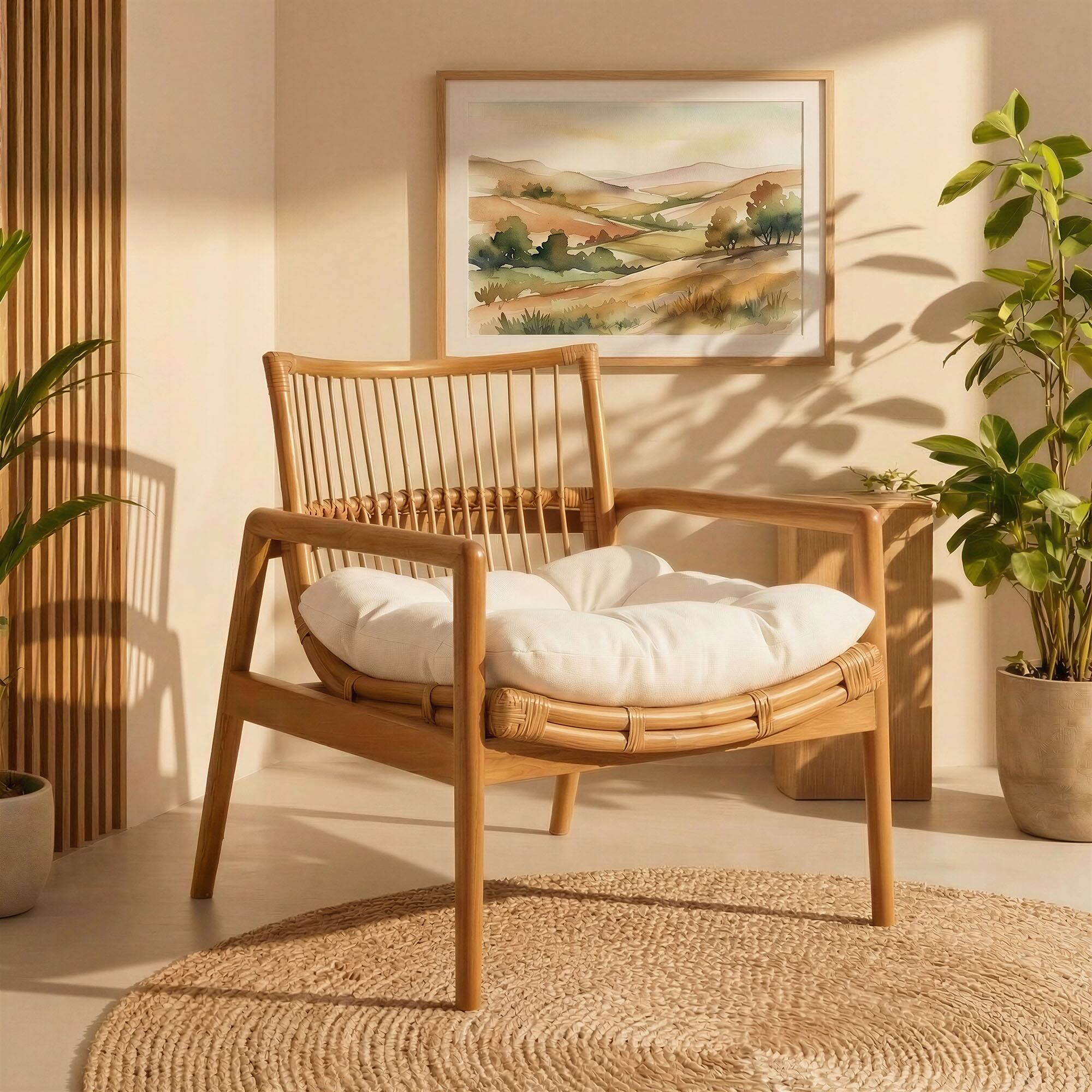 Alt View 1. Modway - Tula Wood Rattan Lounge Chair by Modway - Brown.
