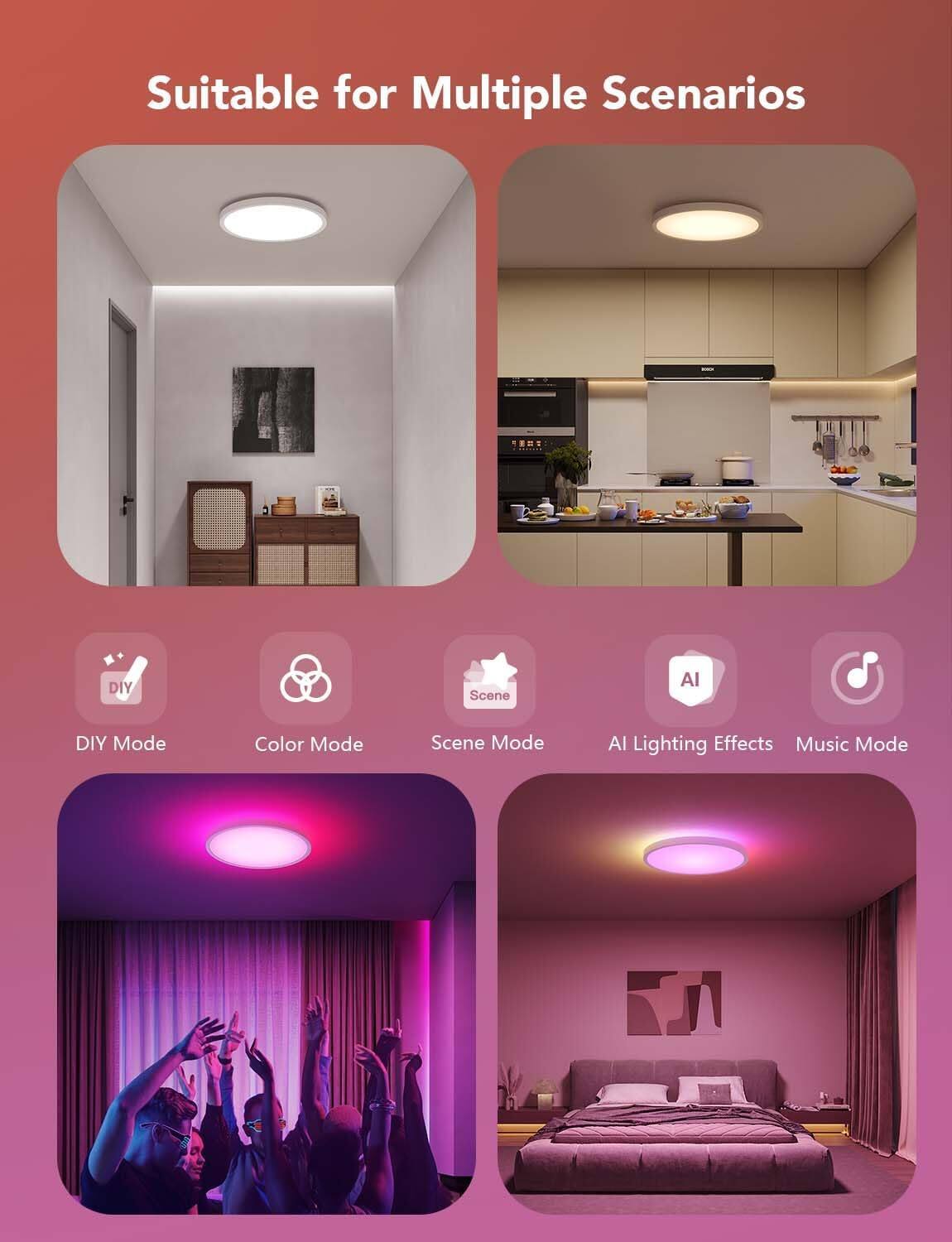 Suitable for Multiple Scenarios
DIY Mode
Color Mode
Scene Mode
AI Lighting Effects
Music Mode