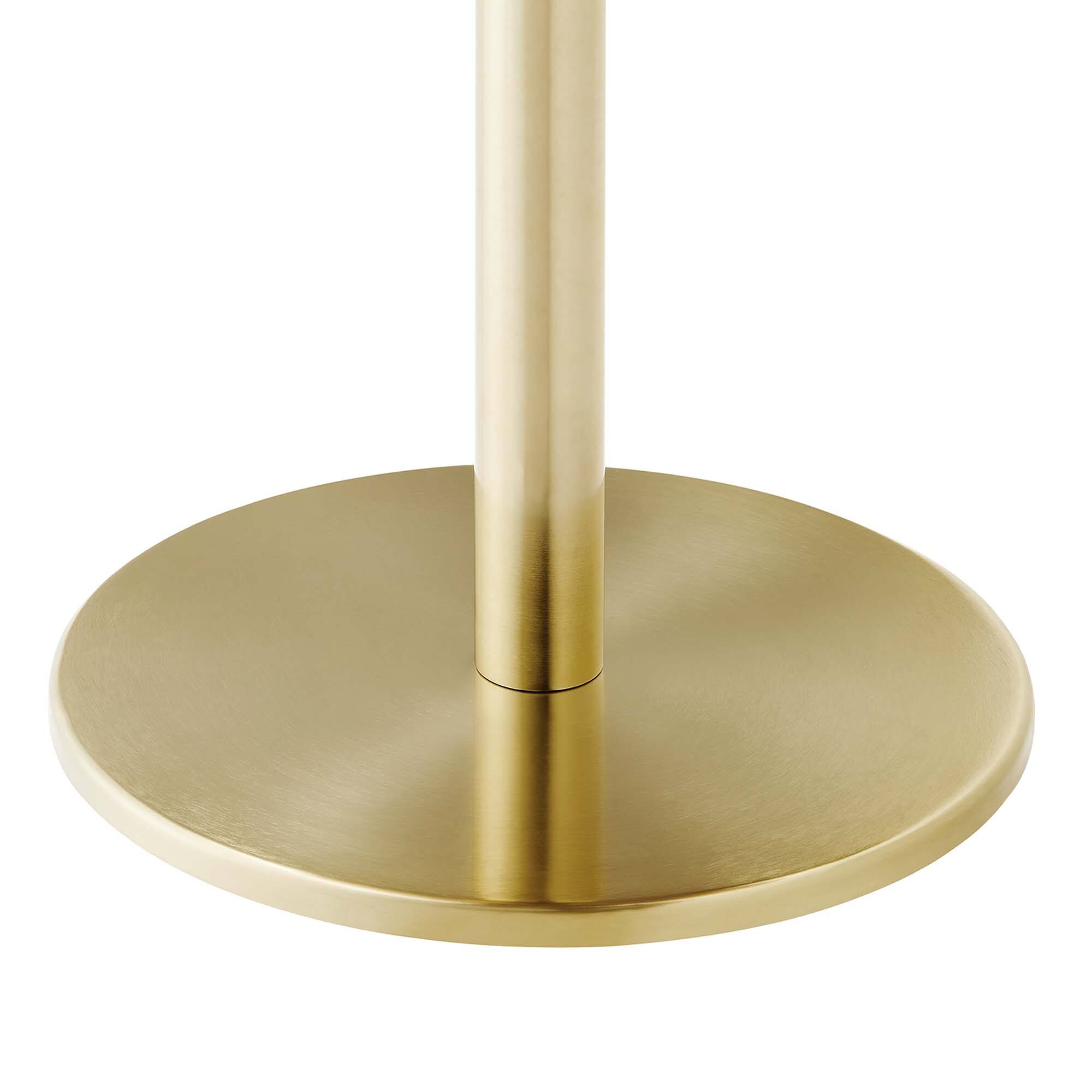 Alt View 5. Modway - Viva Round Acacia Wood Side Table by Modway - Brass Light Oak.