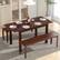 Alt View 1. Costway - Extendable Dining Table Folding Rubber Wood Table for 4 People with Safety Locks - Cherry Color.