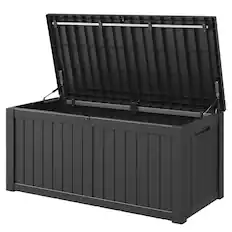 Front. Yardgrace - 150 Gallon Waterproof Deck Box Lockable Patio Storage for Patio Furniture,Garden - Black.