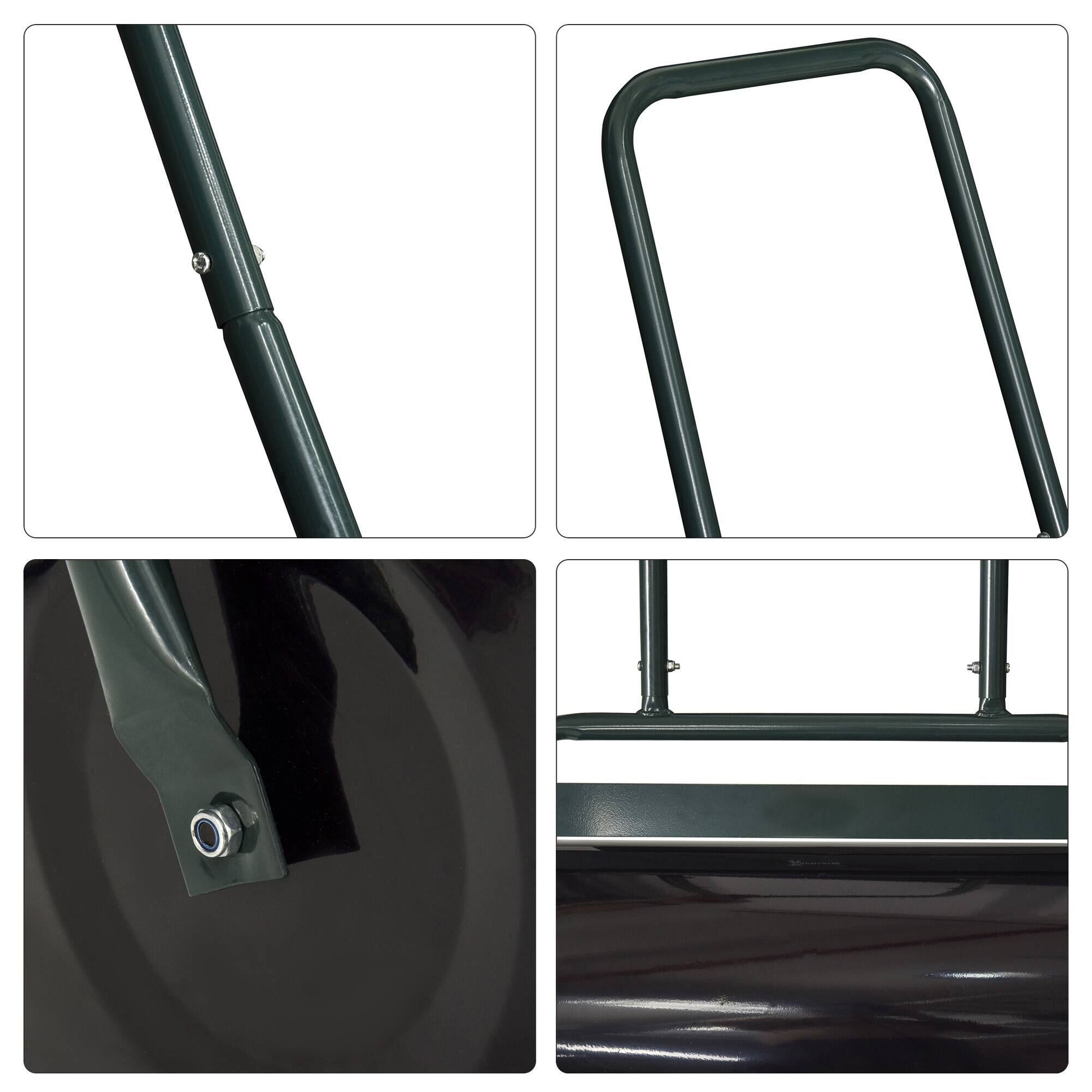 Alt View 7. Outsunny - 20-Inch Push/Tow Behind Lawn Roller Filled with 10 Gal Water or Sand, Yard Roller for Flattening Sod in the Garden - Dark Green.