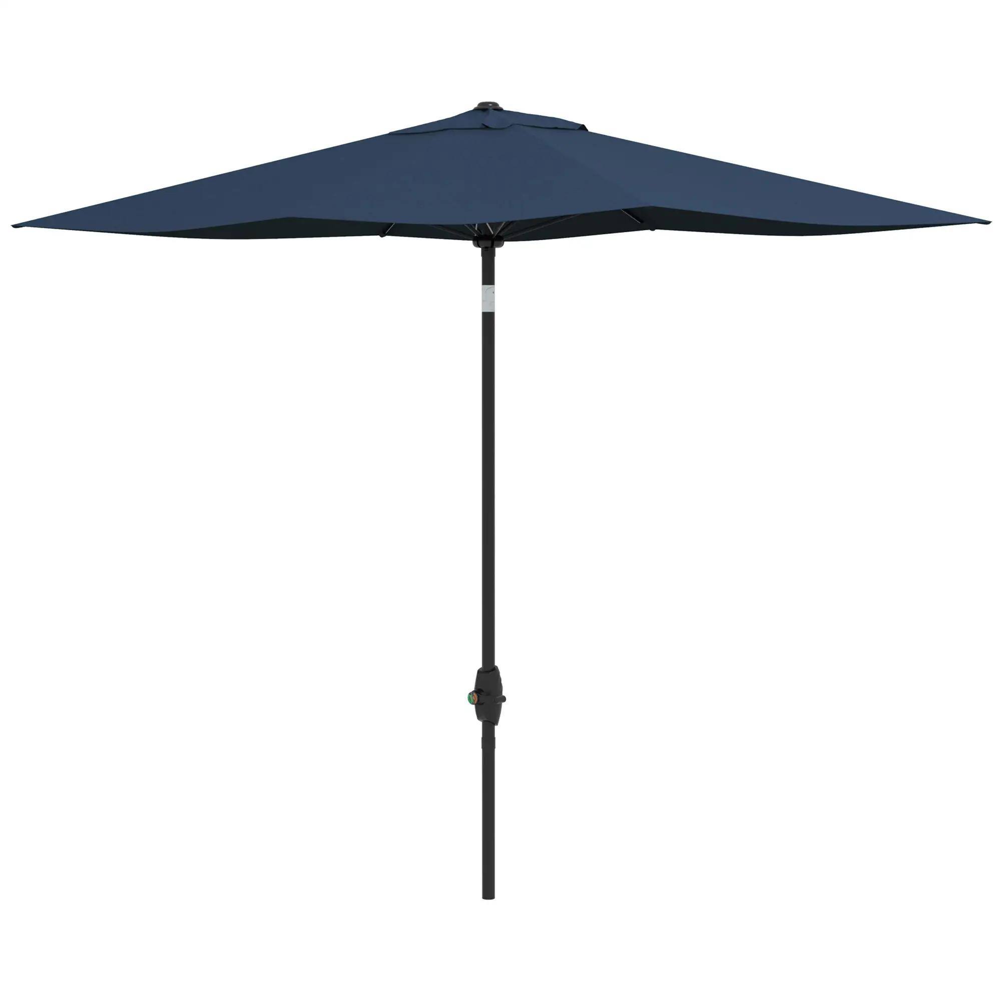 Alt View 7. Spaco - Spaco 6.5 x 10 Ft Rectangular Patio Umbrella, Crank Lift, Tilt Outdoor Shade - Blue.