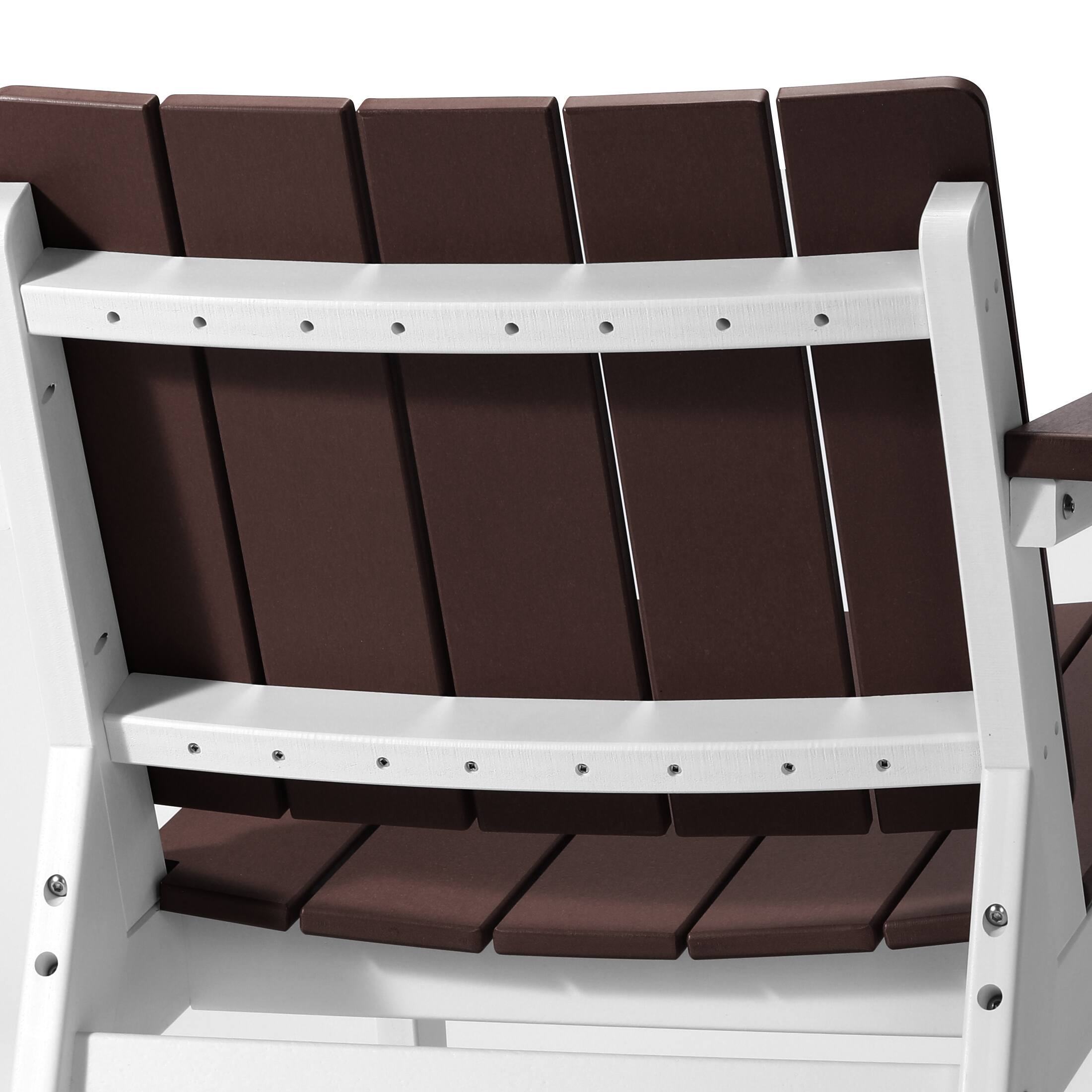 Alt View 5. WestinTrends - WestinTrends Pacifica 3-Piece Outdoor HDPE Conversation Set with Deep Seating Chairs and Round Side Table - White/Dark Brown.
