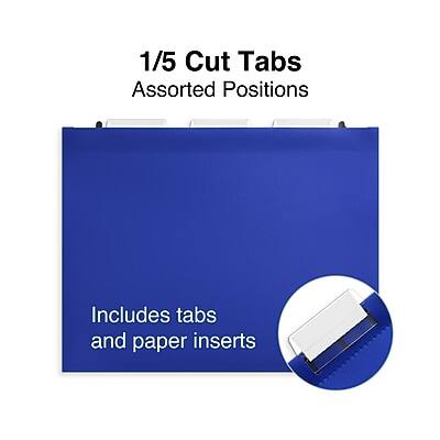 1/5 Cut Tabs  
Assorted Positions  

Includes tabs and paper inserts