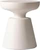 Front. LeisureMod - Isle Modern Fiberstone Side Table, Round Weather Resistant Indoor/Outdoor Pedestal Accent Table - Cream.