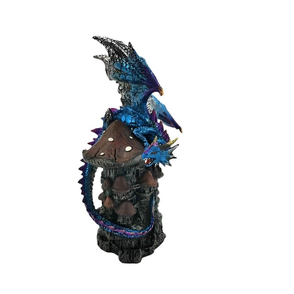 FC Design - 9.5"H Dragon on Mushroom Tower Office/Computer Desk Tabletop Medieval Gaming Home Decor Gift - Multi-Color