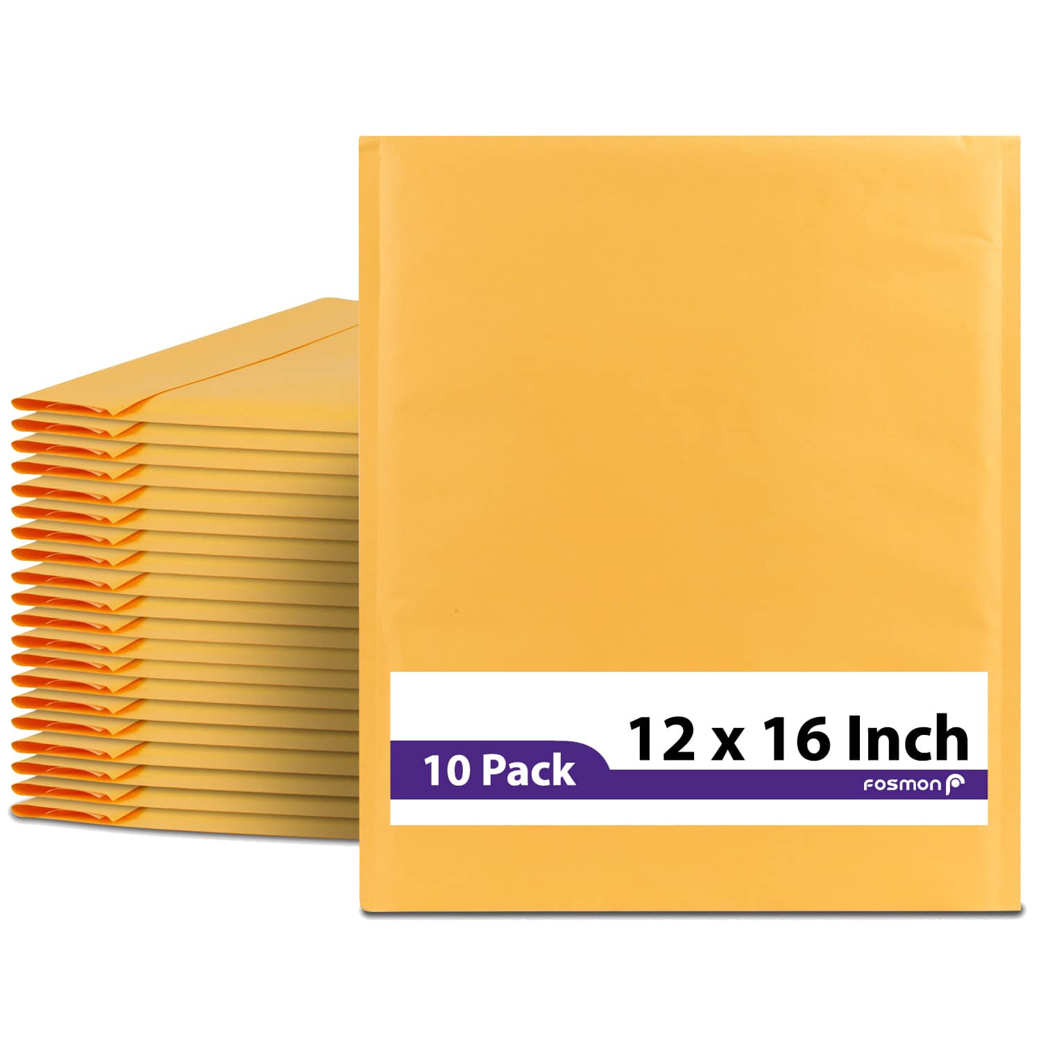 "Fosmon - #6 Kraft Bubble Mailer 12 x 16 inches, Padded Shipping Envelopes for Book, Documents, 12 x 15"" Usable size - 10 Pack - Orange" price history on PriceWatchPro