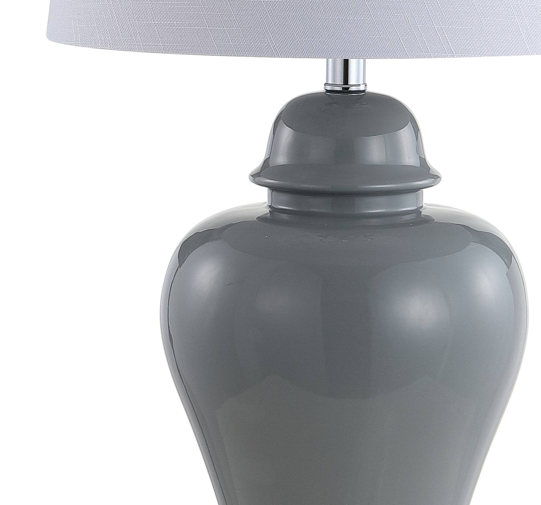 Alt View 3. Jonathan Y - Winnie 27" Ceramic Urn LED Table Lamp, Grey (Set of 2) - Gray.