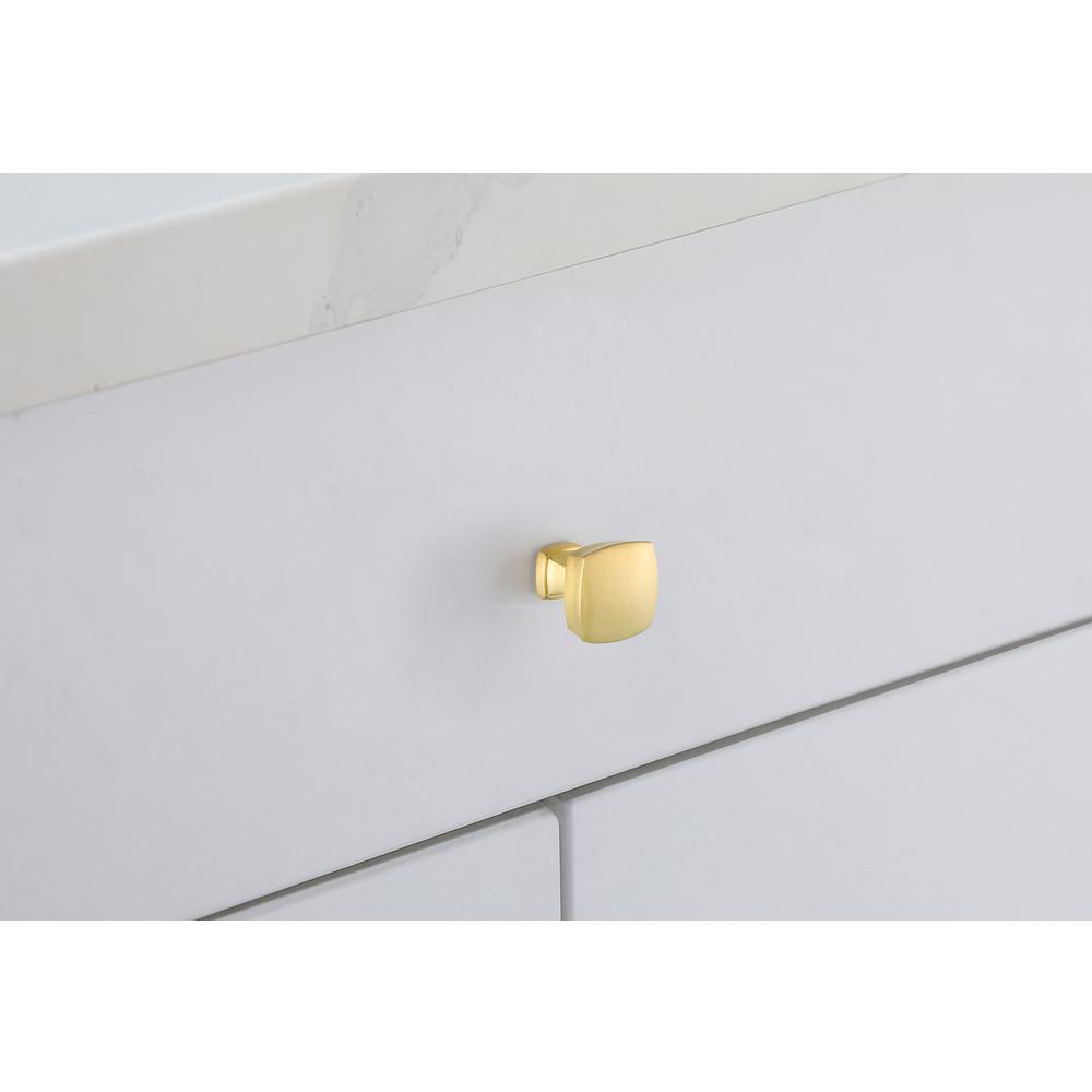 Alt View 1. Elegant Decor - Irvin 1.3" Brushed Gold Square Knob Multipack (Set of 10) - Brushed Gold.