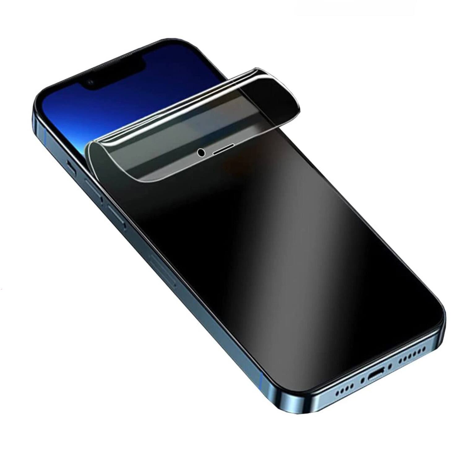 Front. Stock Preferred - Soft Hydrogel Privacy Screen Protector for iPhone 16 Pro Max - Black.