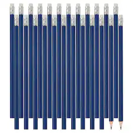 Unique Bargains - Hexagonal Wooden Pencils Bulk, 24pcs HB Graphite Pencils w/ Eraser for Office, Eng, Writing, Art, Drawing - Blue