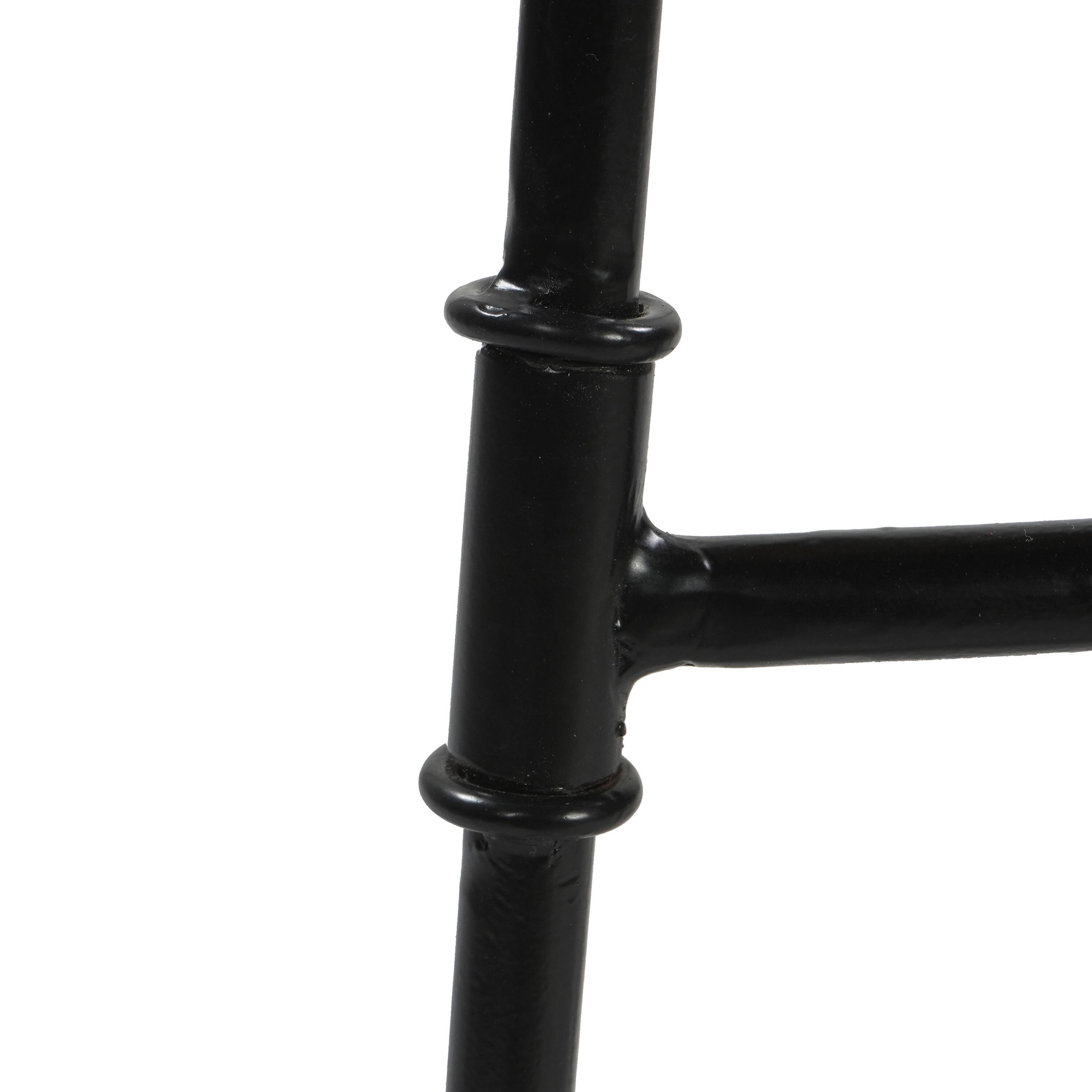 Alt View 4. Manhattan Lane - Tiva 30 Inch Handcrafted Backless Barstool, Natural Brown Mango Wood Saddle Seat, Black Metal Base - Brown, Black.