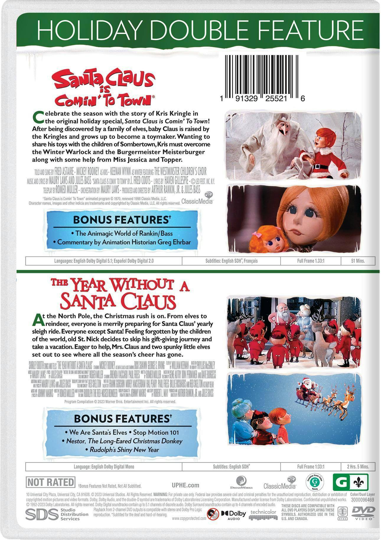 Back. Santa Claus Holiday Double Feature [DVD].