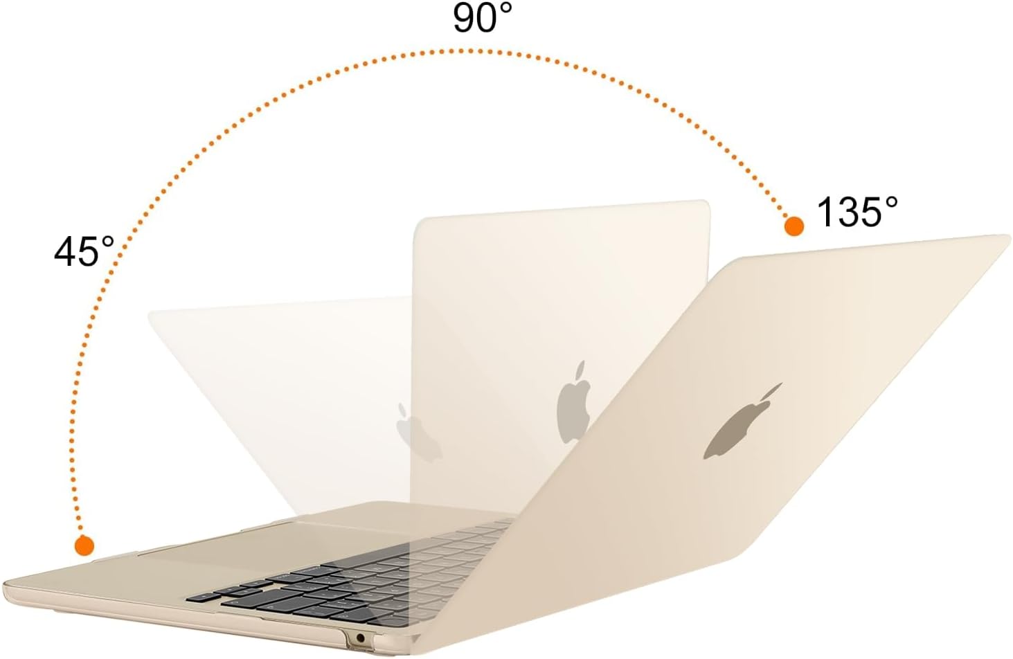 Back. mosiso - Case for 2026-2022 MacBook Air 13 inch Case M5 A3449 M4 A3240 M3 A3113 M2 A2681, Shell&Keyboard Cover&Screen Film&Pouch - Starlight.