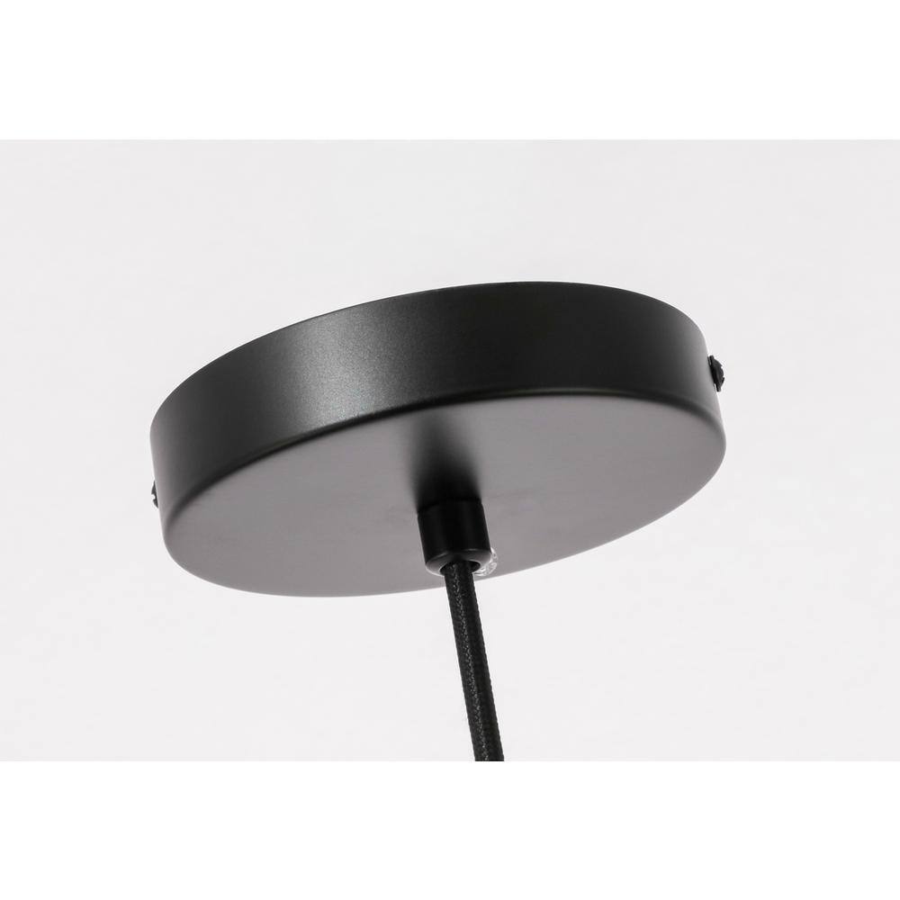 Left. Living District - Gibson 1 light Black and Clear glass pendant - Black And Clear Glass.