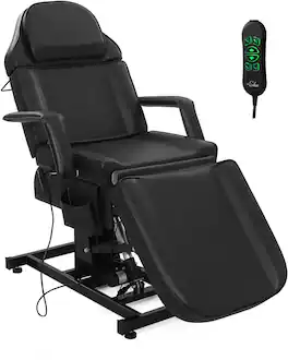 Winado - Fully Electric Salon Facial Bed Multi-Purpose Massage Tattoo Chair with Electric Adjustable Height & Backrest for Beauty - Black