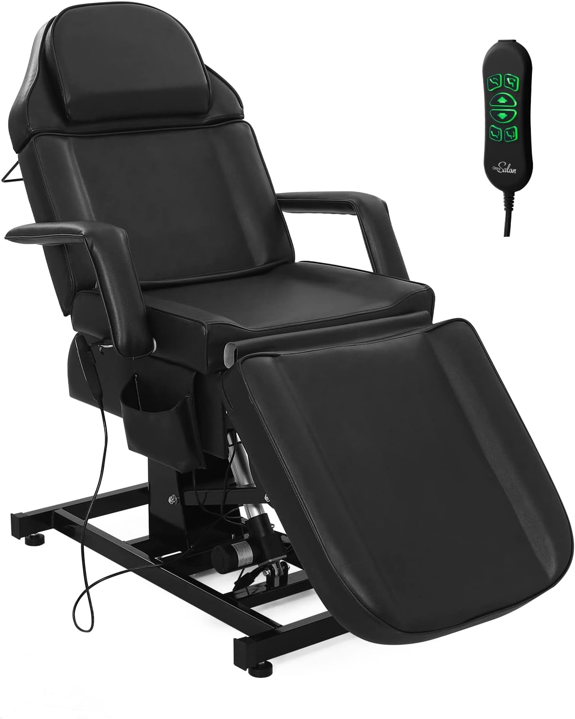 Front. Winado - Fully Electric Salon Facial Bed Multi-Purpose Massage Tattoo Chair with Electric Adjustable Height & Backrest for Beauty - Black.