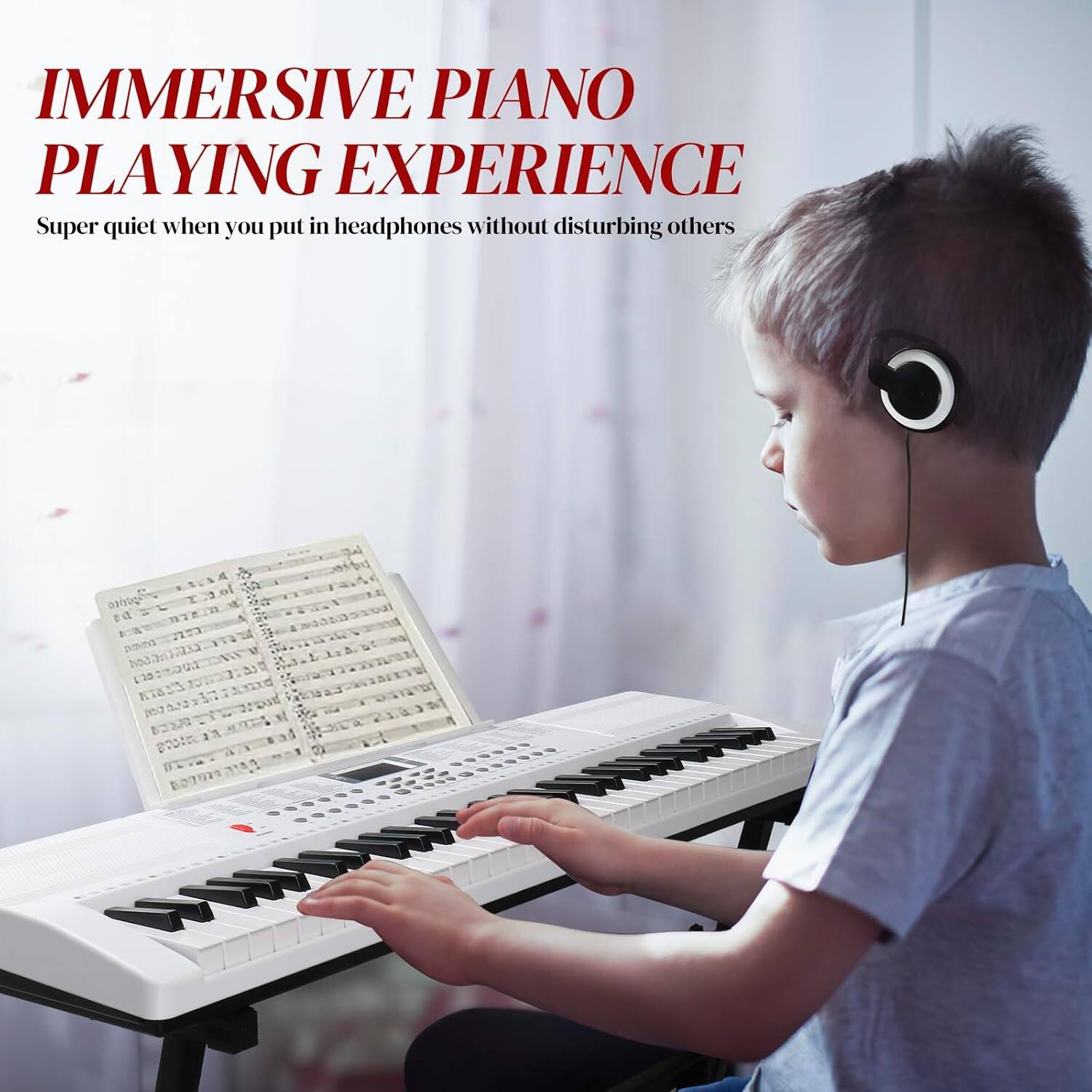 IMMERSIVE PIANO PLAYING EXPERIENCE  
Super quiet when you put in headphones without disturbing others
