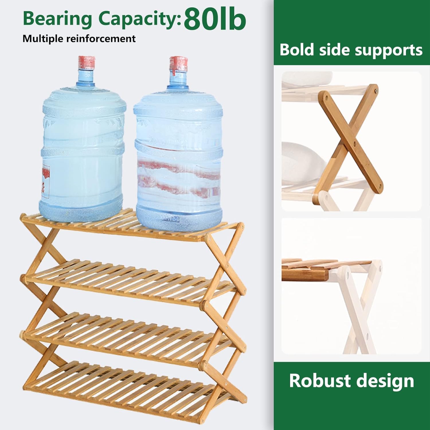 Bearing Capacity: 80lb  
Multiple reinforcement  

Bold side supports  

Robust design