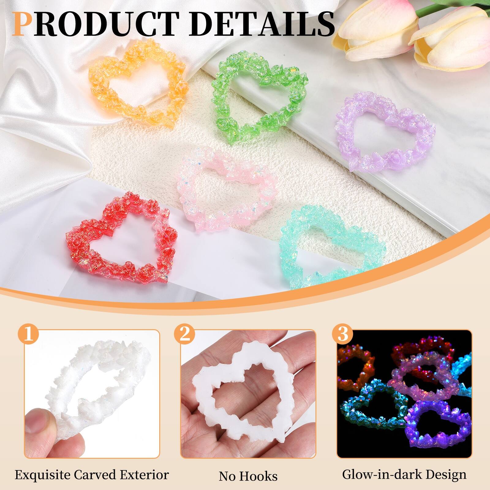 PRODUCT DETAILS

1. Exquisite Carved Exterior
2. No Hooks
3. Glow-in-dark Design