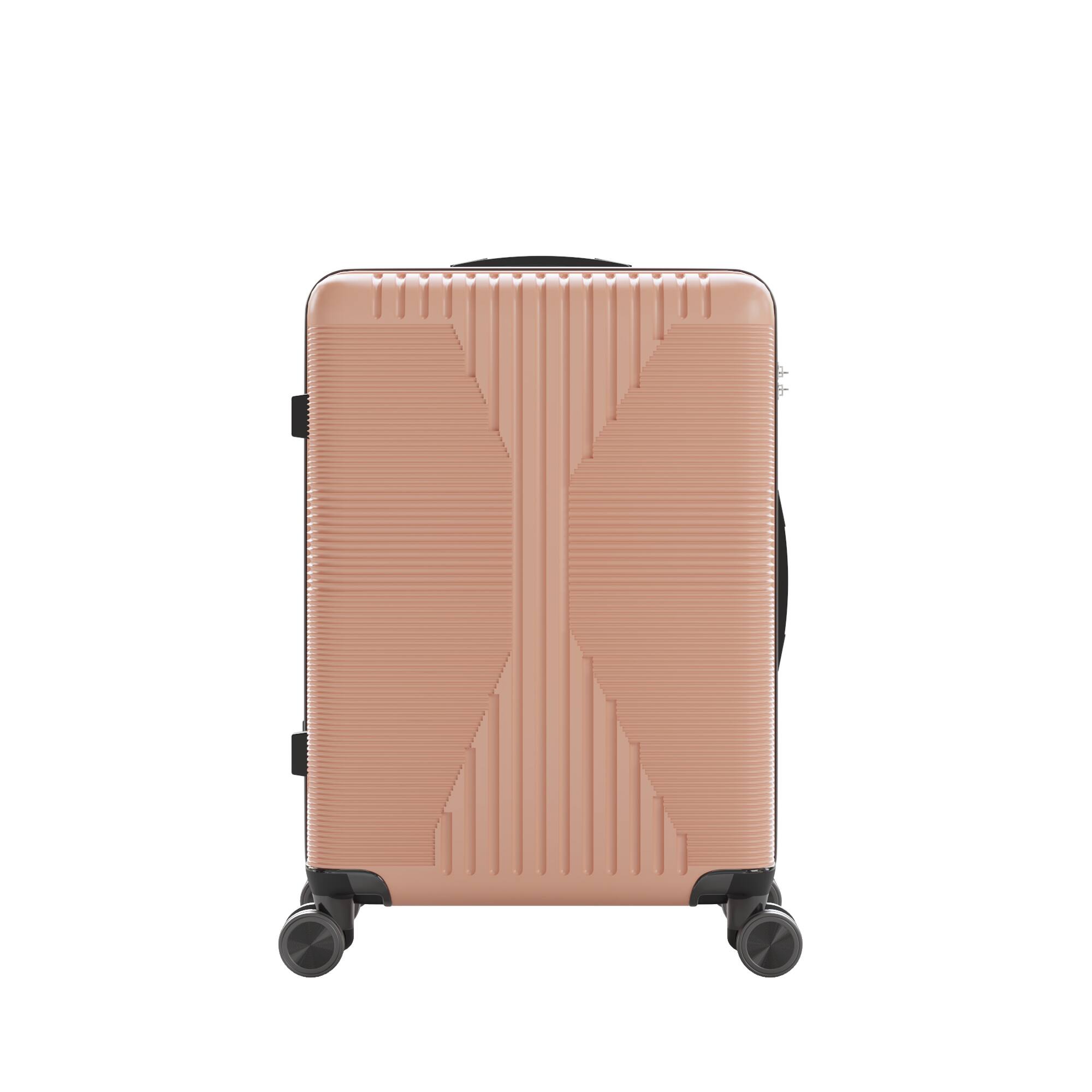Front. Winado - 24" Hardshell Carry On Luggage with Spinner Wheels Lightweight PP Hardside Small Suitcase with Built-in Lock - Rose Gold.