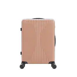 Winado - 24" Hardshell Carry On Luggage with Spinner Wheels Lightweight PP Hardside Small Suitcase with Built-in Lock - Rose Gold