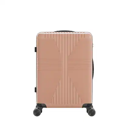 Front. Winado - 24" Hardshell Carry On Luggage with Spinner Wheels Lightweight PP Hardside Small Suitcase with Built-in Lock - Rose Gold.